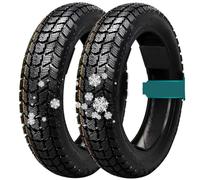 90/90-12 Pneu Neige Tubeless, 90/90/12 Avant Arrière Universel pour Scooter Moto avec Semelle Anti-Dérapante 90 90 12 4PR 44J Charge Max 160 kg(2pcs)