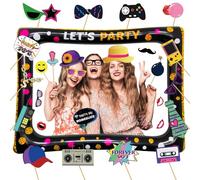 90 Annees Cadre Photo Gonflable avec 30 Accessoires Photo, Annee 90 Cabine Photo, 90 Annees Photobooth Accessoires, Annee 90 Selfie Cadre