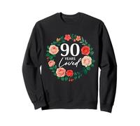 90 Ans d'amour d'une Fleur de Rose pour Femmes de 90 Ans Sweatshirt
