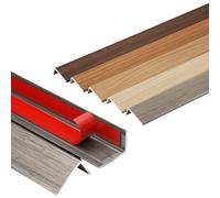 90 cm Profilé de Bordure en Aluminium Autocollant en L, Effet Bois, Nez de Marche et Baguette de Protection d’Angle pour Escalier, Sol, Mur et Carrelage(Light Wood,W20mm*8mm)