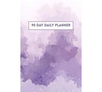 90 Day Daily Planner, 6” x 9”, Right-Hand Daily Layout with Facing Notes Pages, Purple Watercolor Cover