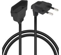 90 Degree Angle Euro Extension Power Cable 2.5A/250v 0.75mm2 Euro Type c Power Plug Socket for TV PC Computer Monitor Beamer Lamp Appliances-Black (1M/3.3Ft)
