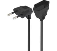 90 Degree Angle Euro Extension Power Cable 2.5A/250v 0.75mm2 Euro Type c Power Plug Socket for TV PC Computer Monitor Beamer Lamp Appliances-Black (0.3M/1Ft)