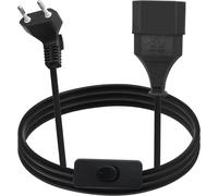 90 Degree Euro Plug Extension Cable with Switch,Short Extension Cable Type C Euro Plug to Type C Euro,2.5A 250V for TV,Computer,Monitor,Household Appliances