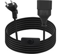 90 Degree Euro Plug Extension Cable with Switch,Short Extension Cable Type C Euro Plug to Type C Euro,2.5A 250V for TV,Computer,Monitor,Household Appliances (3M)