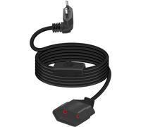 90 Degree European Power Cable with Switch Power Cable,Extension 2.5A 250V,Power Cable with Flat European Plug and Switch,0.75 mm2 (Black,2M)