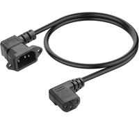 90 Degree IEC C13 to C14 Computer Extension Cable,Right Angle C13 Female to Right Angle C14 Male with Panel Mount Cable,for Servers,Monitor-1.96ft