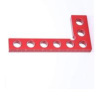 90 Degree Positioning Squares | 0-100mm Metric Ruler for Woodworking | Aluminum Alloy Angle Ruler with Etched Marking/Box Frames/Cabinets | Red