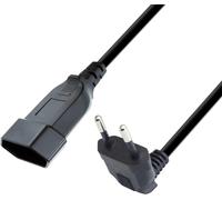 90 Degree Right Angle European Power Extension Cable,Type C Male-Male to Type C Female,2.5A/250V,0.75mm² for PC,Computer,Monitor,TV,Home Appliances,Black (0.3m)