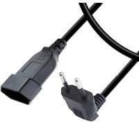 90 Degree Right Angle European Power Extension Cable,Type C Male-Male to Type C Female,2.5A/250V,0.75mm² for PC,Computer,Monitor,TV,Home Appliances,Black (0.6m)