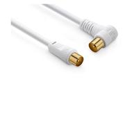 90 Degree TV 9.5MM RF Coaxial Cable Connector Right Angle TV 9.5mm Male Plug to L-Type Male Plug RG6 Satellite Antenna Adapter NWPNLXEA(10 M)