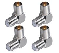 90 Degree TV Antenna Coaxial Connector Male to F Female Plug Right Angle Adapter for Satellite Cable 4pcs