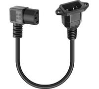 90 degrés C13 à C14 câble Adaptateur Secteur IEC 320 C13 Femelle à C14 Mâle Support Mural PDU câble d'extension d'alimentation pour Ordinateur,projecteur -Noir,40cm (C14 to Left C13)
