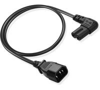 90 degrés cei 320 câble d¿Alimentation C7 à C14 C14 mâle à Angle Droit C7 Femelle Cordon d¿Extension pour Figure 8 câble de Conversion d¿Alimentation ca C14 à C7(0.6M/1.96FT)
