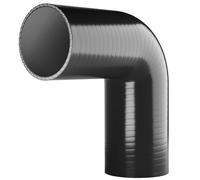 90 degrés en silicone Turbo et liquide de refroidissement Flexible renforcé Coude ID : 35 mm - Noir