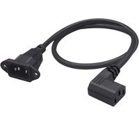 90 degrés IEC320 C13 à C14 Panneau Montage câble d'Alimentation Angle Gauche C13 Femelle à C14 mâle Adaptateur de convertisseur de Prise de Courant pour moniteurs Ordinateurs 0.6m