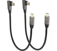 90 Degrés Usb 3.1 Type C À Type C Connecteur Câble Angle Droit 3.1 Usb Type C Mâle Câble Prend En Charge,Données,Audio,Vidéo Câble Pour Ordinateur Portable,Téléphone Portable(0,3 M/2Pack)