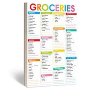 90 feuilles Liste d’épicerie rapide Bloc-notes magnétique, 110 Aliments courants imprimés pour réfrigérateur et espaces d’épicerie vierges pour la maison. Taille 15 x 23 cm（Version anglaise）