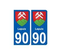 90 Lepuix blason autocollant plaque stickers ville - Angles : droits