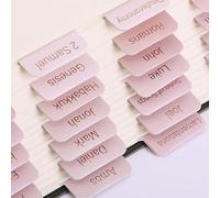 90 pcs d'onglets d'index rose pour la Bible pour les fournitures de journalisation des femmes, onglets de Bible pour l'étude des Écritures, onglets d'index de la Bible pour l'étude de l'Ancien et du