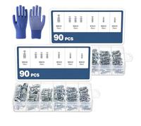 90 PCS Heavy-Duty Button Rivet Locking Nuts Set, M4 M5 M6 Zinc Plated Steel Petal Expansion Rivet Nut, Provides a Secure Grip In Thin Panels Ideal for Automotive Furniture DIY Repairs (2SET)