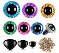 90 Pièces 12-30 mm Yeux de Sécurité et Nez de Sécurité, SANNIX Yeux de Poupée en Plastique Yeux Crochet avec Rondelles pour DIY, Jouet à Crochet et Poupée d'Animaux en Peluche