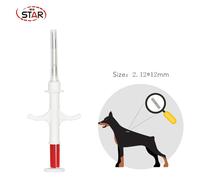 90 pièces 2.12x12mm FDX-B Microchips 134.2KHz Animal Microchip vétérinaire Pet Seringue RFID Injecteur Animal transpondeur Pet Tag - Type ST-Y03