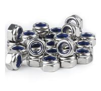 90 Pièces Ecrou M6 Inox, Écrou Nylstop en Acier Inox DIN 985, Écrous Autobloquants en Nylon, Écrous Hexagonaux en Acier Inoxydable, Ecrous de Blocage Serrage pour Vis Boulons Tiges Filetées