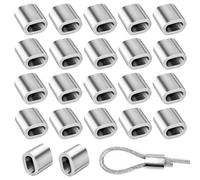 90 Pièces Manchon en Aluminium M5 Clip à Sertir en Aluminium Ovale Manchon de Boucle Manchons de Câble en Aluminium Ferrules à Virole pour Câble Métallique et Câble de 5mm de Diamètre