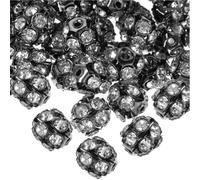 90 Pièces Perles D’espacement Bijoux DIY 10mm en Cuivre | Noires, Légères et Délicates, pour Création de Colliers, Loisirs Créatifs, Lot