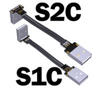 90 Prolongateur De Usb-A Haut/Bas Résistant Pour Pc Tv Hd Usb Usb 5a Blindé Usb2.0 Câble Ruban Plat Léger Mince Usb 2.0 Type A Connecteur Mâle - Type S1c-S2c-50cm