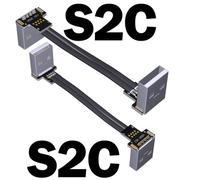 90 Prolongateur De Usb-A Haut/Bas Résistant Pour Pc Tv Hd Usb Usb 5a Blindé Usb2.0 Câble Ruban Plat Léger Mince Usb 2.0 Type A Connecteur Mâle - Type S2c-S2c-50cm