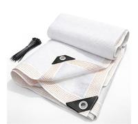 90% Toile d'Ombrage Blanche Épaisse Filet Pare-Soleil Anti-UV avec Bords Renforcés et Œillets, Brise Vent Respirant pour Toit de Pergola, Camping Car, Couverture de Chenil et Serre(0.9x28m)