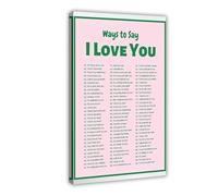 90 Ways to Say I Love You - Poster sur toile avec citations de motivation pour décoration de chambre à coucher, bureau, chambre, cadre cadeau : 50 x 75 cm