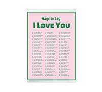 90 Ways to Say I Love You - Poster sur toile avec citations de motivation pour décoration murale de salon, chambre à coucher, sans cadre : 50 x 75 cm