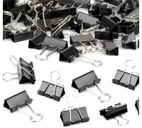 90 X 19 Mm Metal Double Clip Document Clips Black Office Paper Clips Box Clips For Office Supplies Wall Photo Decoration Letters Notes (32 Mm/25 Mm/15 Mm)