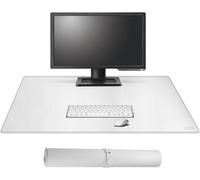 90 x 50 cm PU Leather Desk Pad,Large Gaming Keyboard and Mouse Mat,Portable Writing Mat,Waterproof Writing Pad for Office and Home (White)