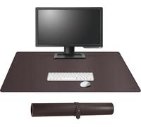 90 x 50 cm PU Leather Desk Pad,Large Gaming Mouse Pad,Writing Desk Mat,Waterproof Desk Mat Protects Your Desk and Computer (Brown)
