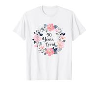 90 Years Loved 90th Birthday Floral 90 Year Old Men Women T-Shirt
