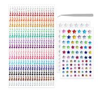 900 Autocollants En Strass Et 2 Autocollants Étoiles, Avec 1 Pince À Épiler En Acier Inoxydable, Autocollants Décoratifs, Peuvent Être Utilisés Pour Le Maquillage, Les Ongles, Les Articles, Etc.