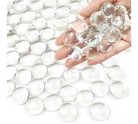 900 g de perles en verre transparent pour vases, galets en verre plat pour vase, aquarium, décoration de mariage, fontaine à oiseaux, bougie et mosaïque