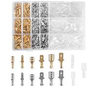 900 Pièces Mâle Femelle Spade Connecteurs de Fils Crimp Terminal avec Isolation Manches, 2.8mm 4.8mm 6.3mm Electrique Cosse à Sertir, Fil Bornier à sertir pour Electriques Fils Sertissage