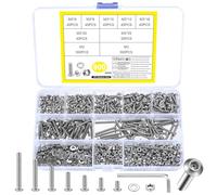 900 Pièces Set de Vis M3, Vis Boulons et écrous et Rondelles, Boulons Vis à Tête Cylindrique à Six Pans Creux et écrous, Assortiment de Vis à Tête Ronde Allen, Vis Ecrous en Acier Inoxydable (M3)