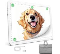 9000 Lux Super Bright tablette lumineuse A4 avec un sac,tablette dessin rechargeable avec une batterie au lithium de 4000mAh,table lumineuse pour le traçage la peinture en diamant, esquisse(Blanc)