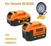 9000 MAH pour batterie Dewalt DCB200 20 V 6000 MAH Compatible avec les outils électriques dewalt DCB120 DCB182 DCB200 DCB609 Batteries au Lithium 2PCS 9000mah