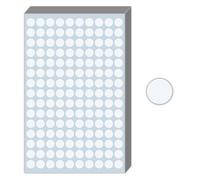 9000 Pieces, 12mm - Gommettes Blanches Autocollantes Rondes - Blanc