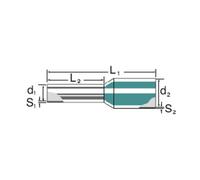 9006710000 Weidmüller Embout simple d'extrémité de câble 1 x 2.50 mm² x 12 mm partiellement isolé bleu 100 pc(s)
