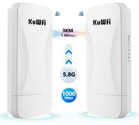 900Mbps Point D'Accès Wifi Repeteur Antenne Wifi Exterieur, Antenne Wifi Longue Portée Pont Wifi Ethernet Haut Débit, 5.8G Longue Portée Jusqu'À 5Km Cpe Avec Ports Ethernet, Ptp/Ptmp, 2Pcs[Z244]