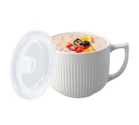 900ml Bol Ramen avec Couvercle, Bol à Soupe Micro Ondes, Tasse à Soupe en Céramique avec Couvercle en Plastique Ventilé, Tasse à Soupe avec Poignées, Bol à Ramen avec Couvercle, Récipient à Soupe
