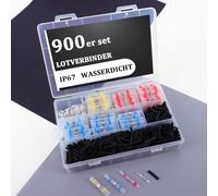 900pcs Connecteur Bout à Bout Thermorétractable, Cosses Electriques à Sertir Thermorétractables, Étanche Connecteurs de Fil à Souder Cosse Thermosoudable Kit de Connecteurs de Bornes de Qualité Marine